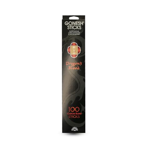 Gonesh - Custom Blend Incense Sticks - Non-Toxic 10 Slow Burn Aromatic Sticks - Dragons Blood - 100 Count