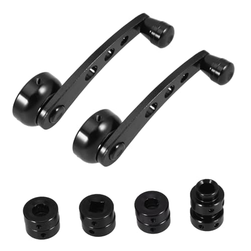 Beatifufu Small Truck Car Window Handle Metal Replacement Door Window Crank Handle Black Aluminum Construction
