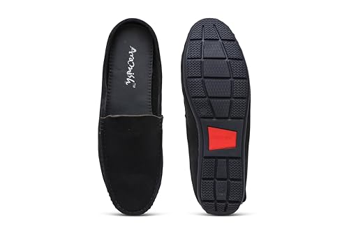 Image of ARAMISH Suede Half Loafers for Men | Men's Open Loafer Shoes