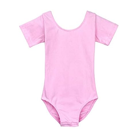 Children Girls Leotards Gymnastics Bodysuit Plus Size Dance Competition Clothes Pink 1 170 Cover