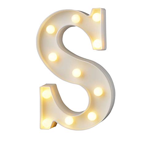 Image of NYRWANA DELIVERING SMILES IN INIDA 8.6 inch inch Battery Powered LED Marquee Letter /Alphabet Warm White Lights (Letter - S, White)Pack of 1