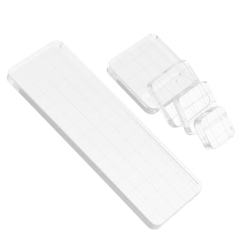 ERINGOGO DIY Stamp Accessories Set 5pcs Acrylic Stamp Blocks Grid Plate for Card Making