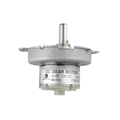 CHANCS D eje Gear Motor Eléctrico JS 50 12V DC 70RPM CW/CCW Motor de baja velocidad Reducido DC Microondas Micromotor