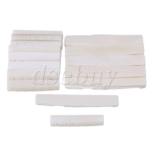 50xBeige Oxen Bone 49x6x9mm Connector 76x3x13mm Saddle for 12-String Folk Guitar