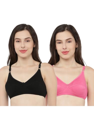 Image of Softline Women's Cotton Rich Wire-Free Non-Padded Bra Combo | Full Coverage & Breathable Comfort | Fancy Lace Design for a Feminine Look | Everyday Support & Soft Feel (Pack of 2)