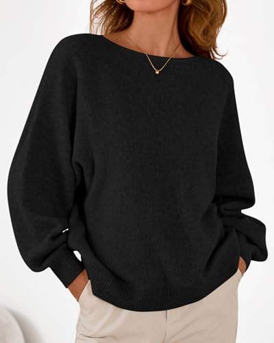 KIRUNDO Fall Sweaters for Women 2026 Oversized Boat Neck Tops - image 6