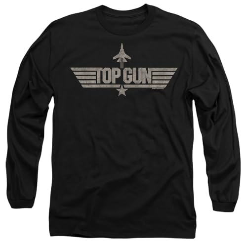 T-shirt Top Gun haut de gamme en coton doux avec finitions manches longues soignées