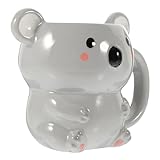 DONFAMDS Keramik Kaffeetasse mit Henkel und Waschbär Motiv Hitzebeständig Bruchfest Frühstücksbecher für Büro und Zuhause