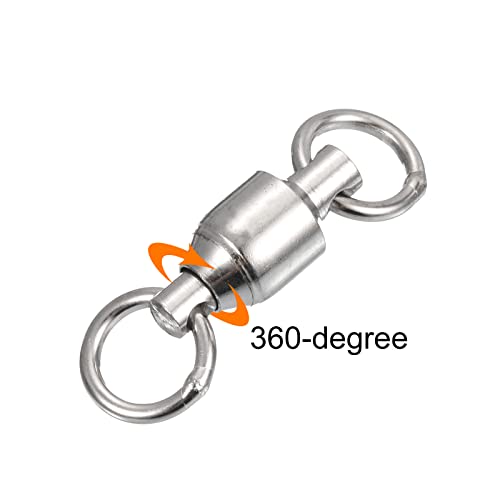 PATIKIL Ball Bearing Swivel, 10 Pack 209lb Carbon Steel Solid Welded Ring Fishing Tackle Connector, Silver - Image 4