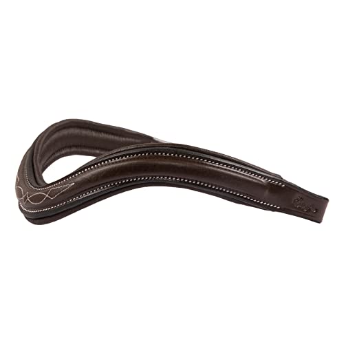 Exion Frontal De Bride Cheval Anglais – Incurvé, Rembourré, Avec Cristaux – Pour Chasseur, Dressage Et Spectacle – Tailles Cob, Full Et Oversize
