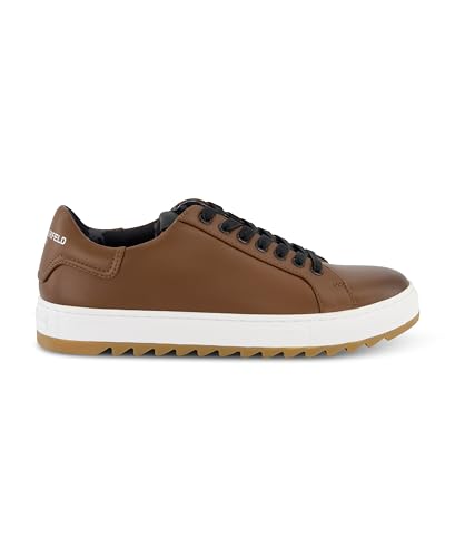 Image of Karl Lagerfeld Mens Leather Two Tone Sole Sneaker