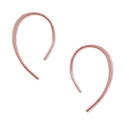 Upside Down Hoop Earrings - Hypoallergenic Lightweight Wire Needle Drop Dangle Threader Hoops for Women, Safe for Sensitive Ears - Plated in 925 Sterling Silver or 18k Gold