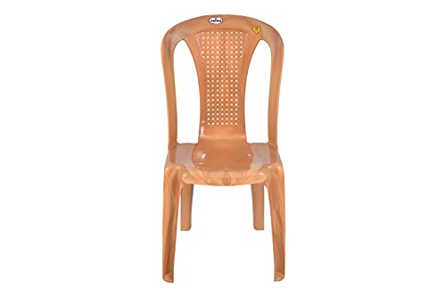 Image of Prima Plastic Chair for Living Room | Set of 2 | Chair for Home, Living Room, Multipurpose | Stackable Chair Without Arm | 100% Virgin Plastic | Chair 4003 (Sandalwood Colour)