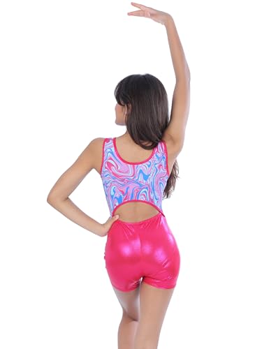 Image of IKAANYA Girls Unitard or Biketard for Gymnastics, Dance, Acrobatics or Swimming (Ages 3-15)