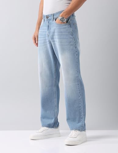 Buy AD by Arvind Indigo Baggy Fit Mid Rise Jeans Blue - Image 5