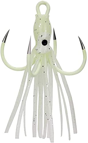 Anzuelo de pesca de triple pulpo calamar luminoso anzuelo de pesca de acero de alto carbono de acero de alto carbono pesca de mar