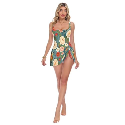 Maillot de bain une pièce fleurs oiseaux idéal pour vos vacances à la mer