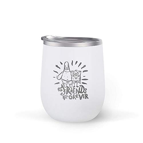 SpongeBob SquarePants Friends Forever Insulated Short Tumbler - 12oz - White - Officially Licensed