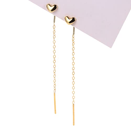 Dangling Spike Chain Huggie Hoop Earrings in Sterling Silver, Available in Silver, Gold or Rose Gold, Spike Dangle Earrings, Chain Hoops