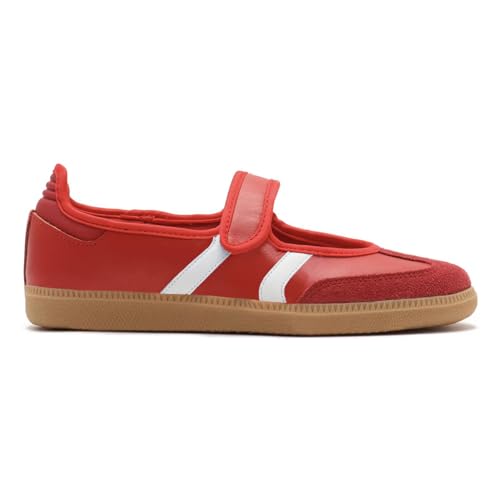 Image of Mary Jane Sneakers for Women Slip on Ballet Flats Walking Retro Sneakers | Round Toe Mary Jane Shoes,Hook and Loop,Lightweight Footwear,Women Fashion Sneakers for Walking, Travel, Workout, Daily Wear