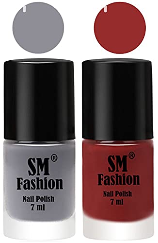 Image of Long Lasting Nail Polish | Nail Paint Combo 7 ml Each) - Set of 2 Gray-Jam