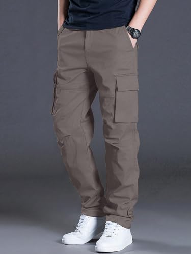 Image of Leriya Fashion Men's Cargo Pants | Multi Pocket Cotton Cargo Joggers for Men | Loose Fit Stylish Pant with Pockets | Casual Baggy Trousers & Streetwear Lower
