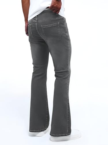 Image of Ben Martin Men's Bell Bottom Jeans || Bootcut Denim Pants || Wide Leg Flared Jeans for Men || High Waist Stretchable Retro Fit || Cotton Jeans for College Casual (1)
