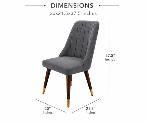 Image of WOODEN SPACE 6-Seater Wooden Dining Table Set | Nano Composite Marble Top | Solid Wood Base | Modern Dining Room Furniture with 6 Chairs (Darkgrey Frontline)