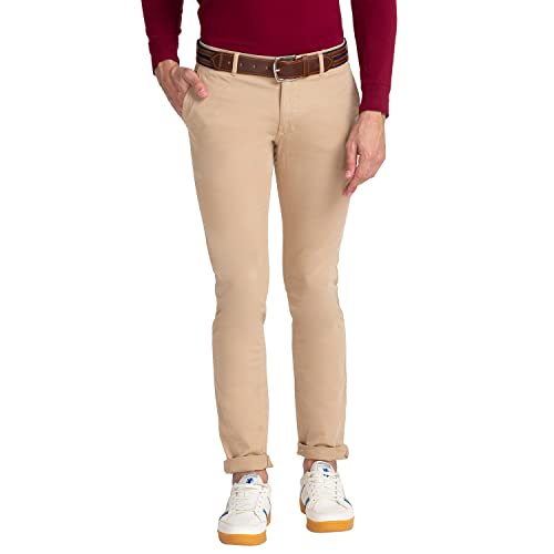 Image of Parx Men's Cotton Blend Rfd Pattern Low Rise Tapered Fit Flat Front Casual Trouser