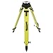 Fiberglass Surveying Tripod, Heavy Duty Green Fiberglass and Wood Tripod with Dual Clamp and Copper Center Screw for Robotic Total Stations and Theodolite (Round Head-A)