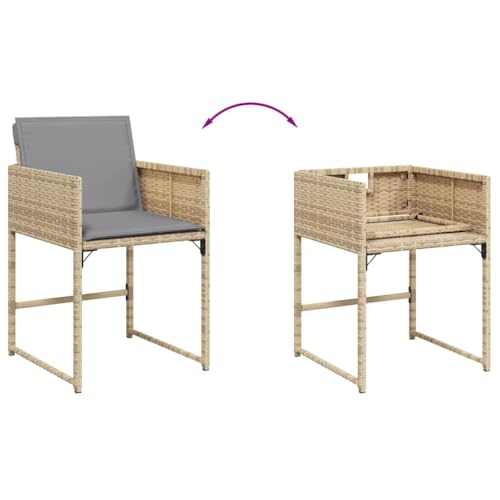 Ensemble à manger de jardin grande capacité 9 pcs beige pour réception