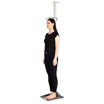 PRESTIGE Plastic Height Measuring Scale (Stadiometer) For Adults & Children 210 Cm With Unbreakable Base (Grey,White)