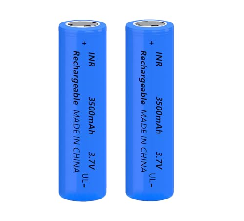 Yuntunele 2 Packs 18650 Rechargeable Battery 3.7V 3500mAh 18650 Flat Top Battery for Headlights etc