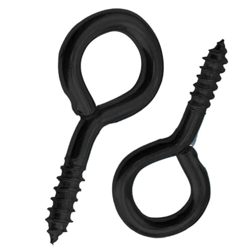 Tornillos gancho autorroscantes con ojal cerrado negro de 16mm para colgar con total seguridad