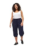 Zizzi Große Größen Damen 3/4-Hose aus Baumwolle mit Taschen Gr 50-52 Blau