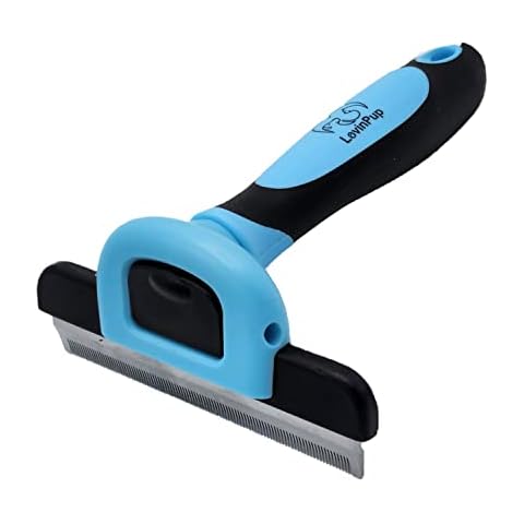 LovinPup Dog Grooming Brush, Professional Grooming Tool for Dogs, Deshedding Brush, Removes Tangles, Knots, Dead or Loose Hair, Removable Stainless Steel Comb, with Comfort Grip Handle Cover