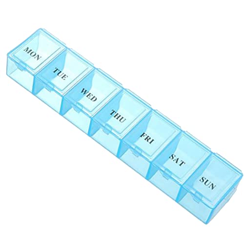 SZXMDKH Transparent Pill Box Organizer, Pill Organizer Storage Box Weekly Pill Case for Medications Vitamins Blue, 7 Compartments SZXMDKH Transparent Pill Box Organizer, Pill Organizer Storage Box Weekly Pill Case for Medications Vitamins Blue, 7 Compartments