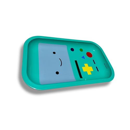 Cartoon Rolling Tray – 11” Premium Metal Purple Rolling Tray Adventure Times Inspired The Dog | Gold Plating | Cartoon Ash Tray | Smooth Edges | Portable & Easy to Clean (Blue)