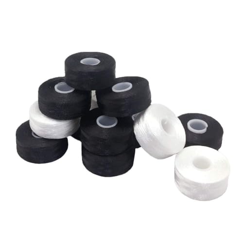 Image of YEQIN Prewound Bobbin Thread, Sideless, 144pcs Type L Size (SA155) White 75D /2 Polyester Thread, Compatible with Babylock, Barudan, Bernina, Brother, Consew, Singer, Tajima and More
