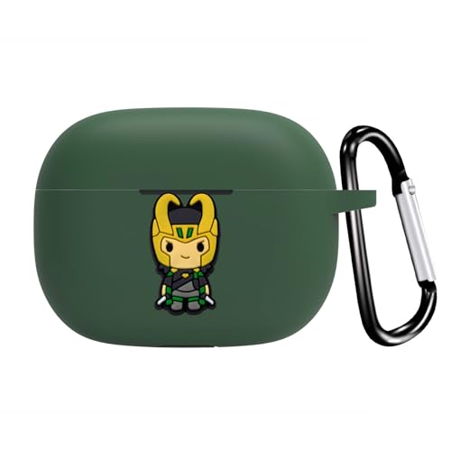 Image of New Silicone Case Compatible with Realme Buds T310 & Realme Buds N1, Soft Silicone 360 Full Protection Dust-Proof Shockproof Case Cover with Hook (Cover Only) (Loki)