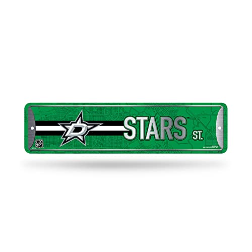 Rico Industries NHL Hockey Dallas Stars Metal Street Sign 4" x 15" Home Décor - Bedroom - Office - Man Cave