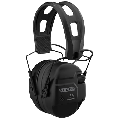 WALKER'S Recon Digital Muffs - Durable IPX4 Weather-Resistant HD Speakers Hunting Range Shooting Hearing Protection Electronic Muffs, 3.5mm Audio Jack, 2 AAA Batteries Included, Black by Walker's - Used condition - US$53.48