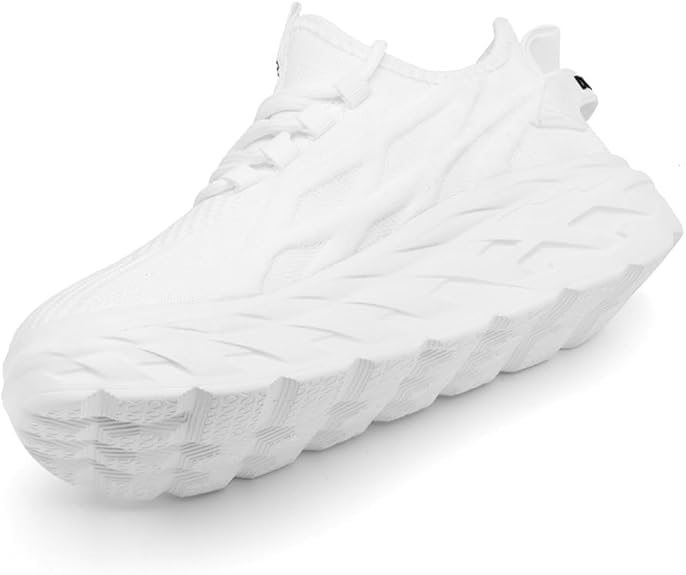 Image of Womens Tennis Shoes Sneakers Walking Running Gym Athletic Slip On Shoes Casual Workout Shoes for Women Lightweight Comfortable Breathable White US Size 8