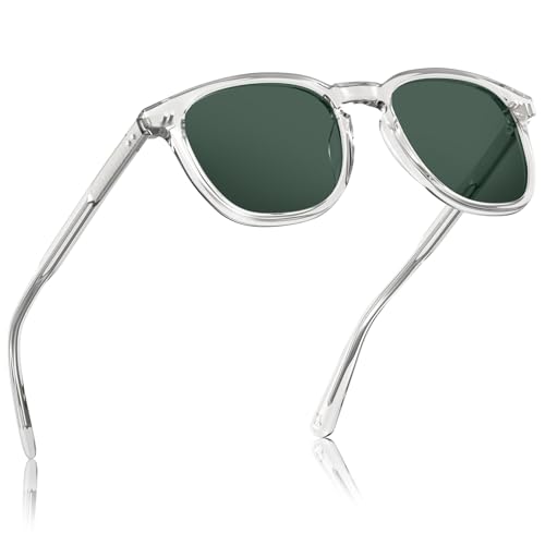 Image of CARFIA Retro Cool Acetate Polarized Sunglasses for Men UV Protection, Outdoor Fashion Driving Eyewears Male Square Sunnies