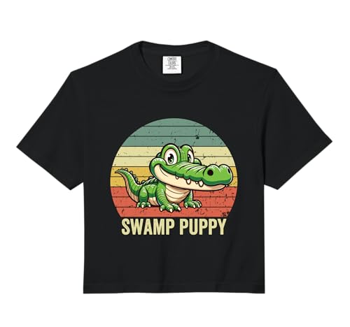 Swamp Puppy on Vintage Sunset, Swamp Puppy Comfort Colors Crop Top