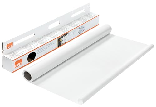 Nobo, Feuilles Tableau Blanc Instant, 25 Feuilles Détachables, 600 x 800 mm, Film Repositionnable Sans Trace de Colle, Solution Rapide et Simple, Maison...