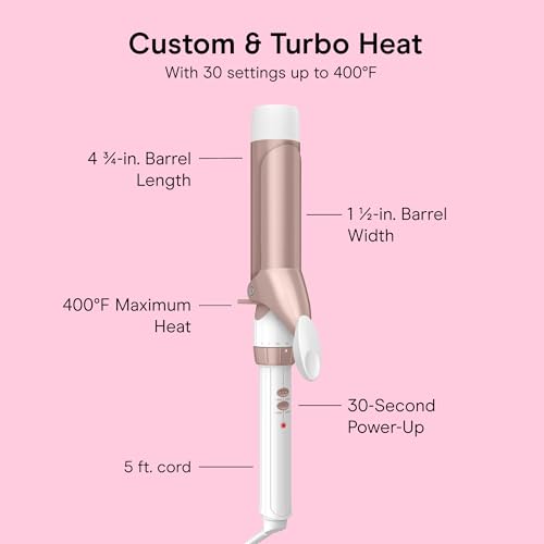 Image of Conair Double Ceramic 1 -Inch Curling Iron | Double Ceramic 1 -in. Barrel for Soft Waves and Loose Curls on Medium to Long Hair, White /Rose Gold, CD703L