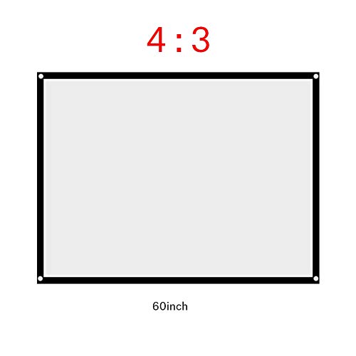 Pantalla portátil de proyección manual 60 pulgadas blanca miniatura 4