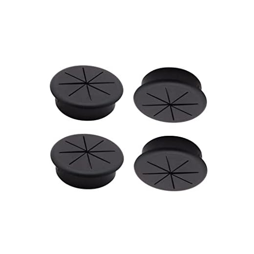 4PCS 2Inch (50mm) Desk Cord Grommets Wire Cable Hole Cover for Office PC Desk Cable Cord Cover Black (Black- 4pcs)