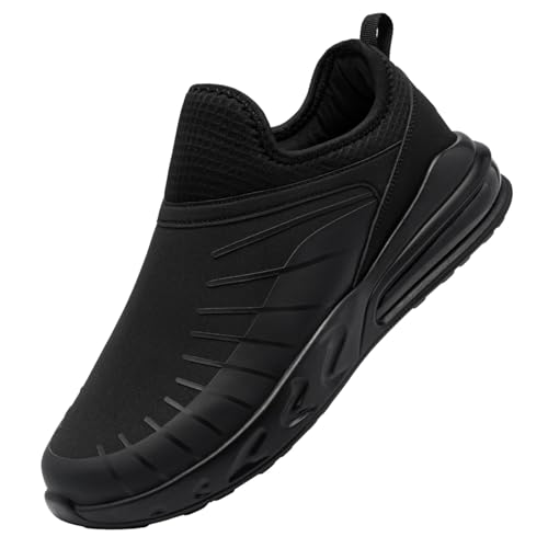 LARNMERN Zapatos Antideslizantes Mujer Zapatillas de Cocina Hosteleria Slip-On Calzado Casuales colchón Aire Camina Impermeable,negro/41 EU
